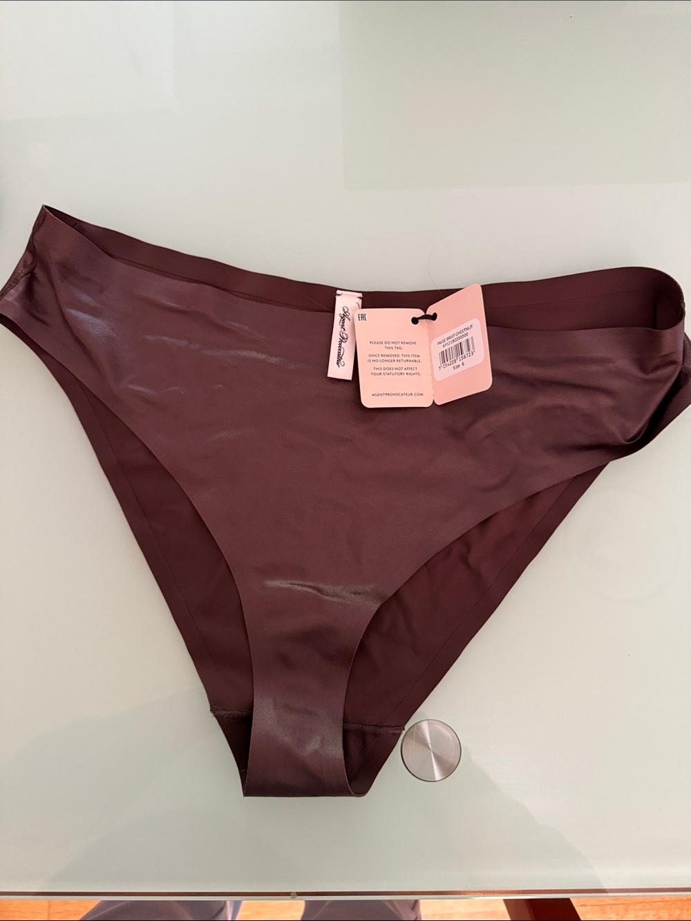 Agent Provocateur Deep Burgundy Satin Bikini Brief